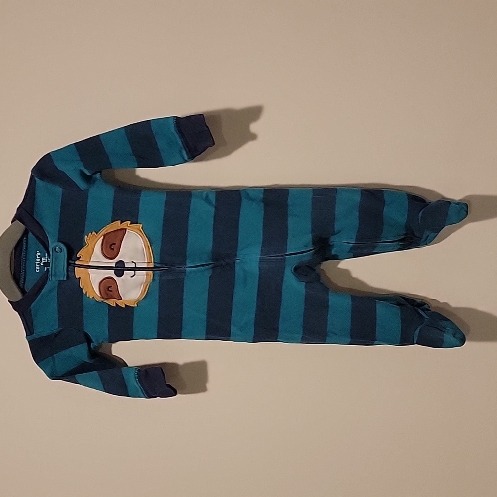 Carters Sloth Onesie baby footie pajamas pj's 9 month 9m 9 m stripe pajamas
